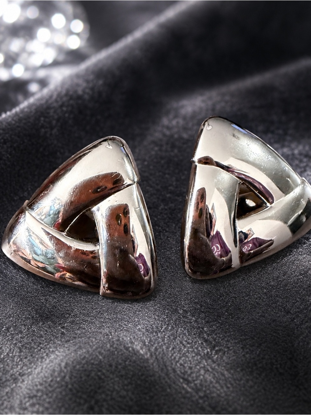 Monet Silver-Tone Twisted Triangle Hair Clips